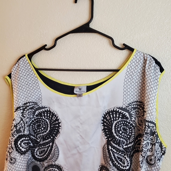 Worthington 2X Sleeveless Embroidered Lace Floral Boho Top Blouse - Picture 3 of 6